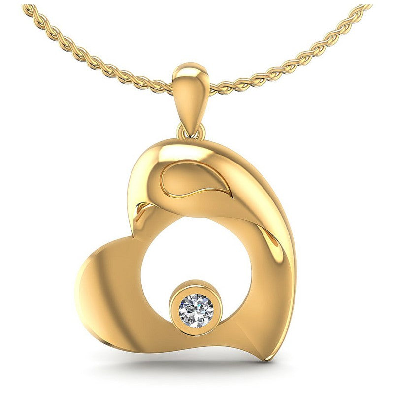Round Diamonds 0.10CT Heart Pendant in 14KT White Gold