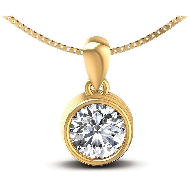 Round Diamonds 0.35CT Solitaire Pendant in 14KT White Gold