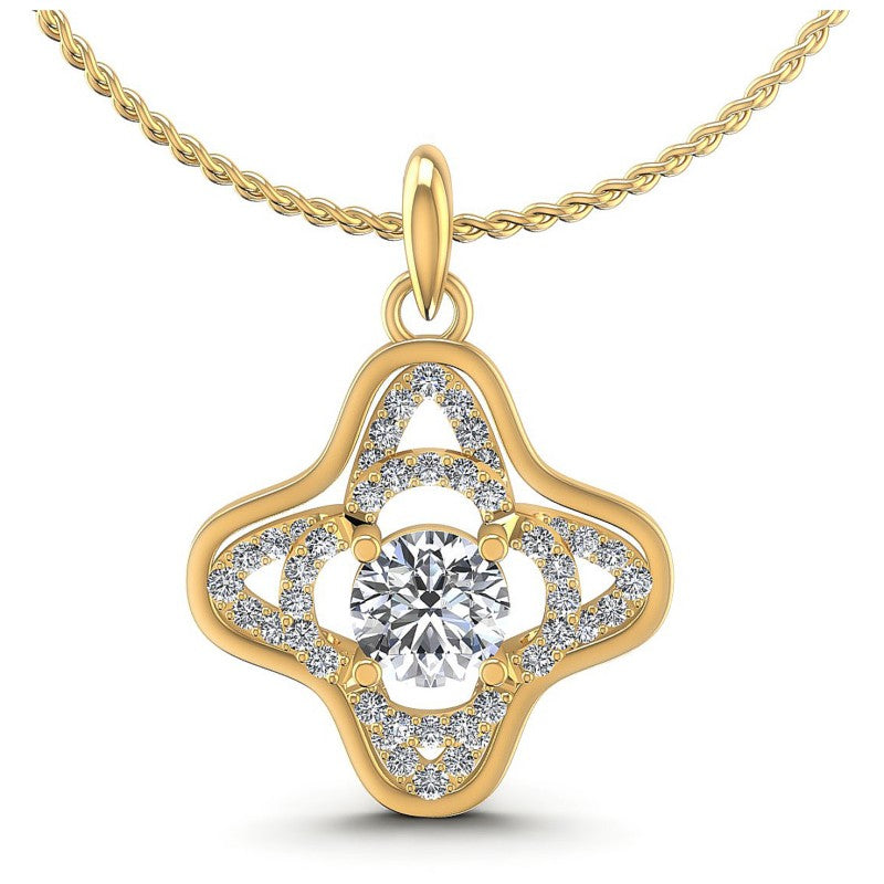 Round Diamonds 1.20CT Fashion Pendant in 14KT White Gold