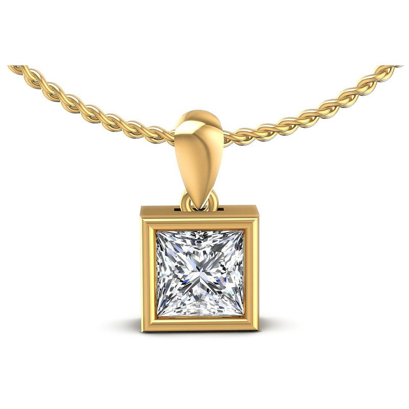 Princess Diamonds 0.35CT Solitaire Pendant in 14KT White Gold