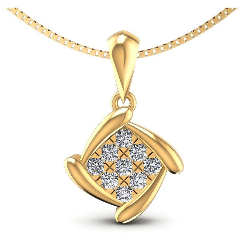 Round Diamonds 0.20CT Fashion Pendant in 14KT White Gold