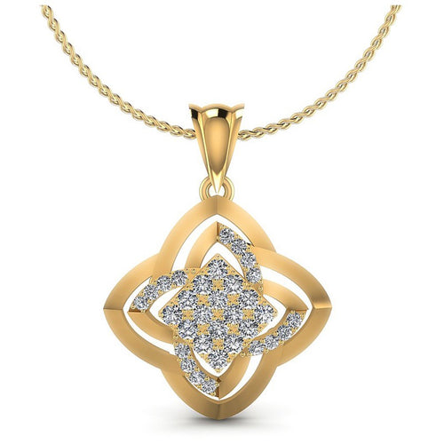Round Diamonds 0.95CT Fashion Pendant in 14KT White Gold