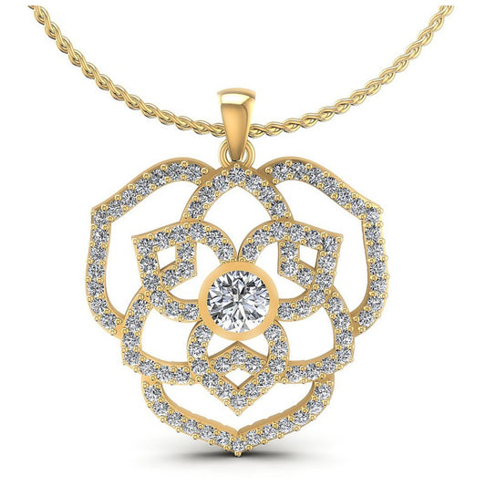 Round Diamonds 1.55CT Fashion Pendant in 14KT White Gold