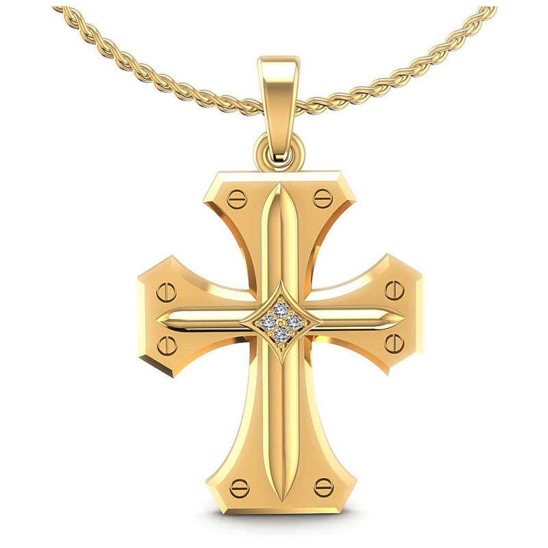 Round Diamonds 0.05CT Religious Pendant in 14KT White Gold