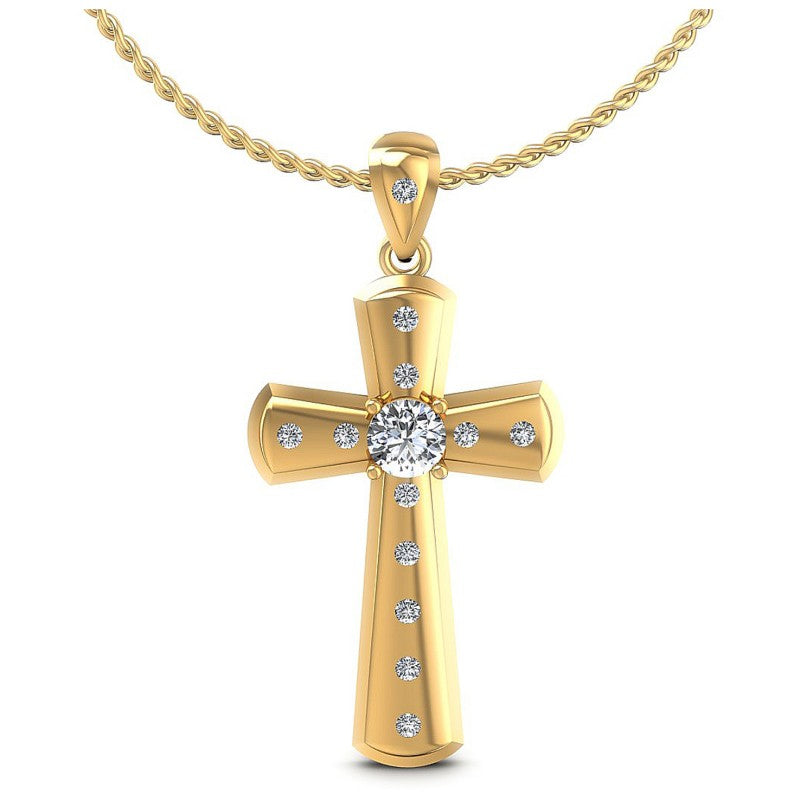 Round Diamonds 0.35CT Religious Pendant in 14KT White Gold