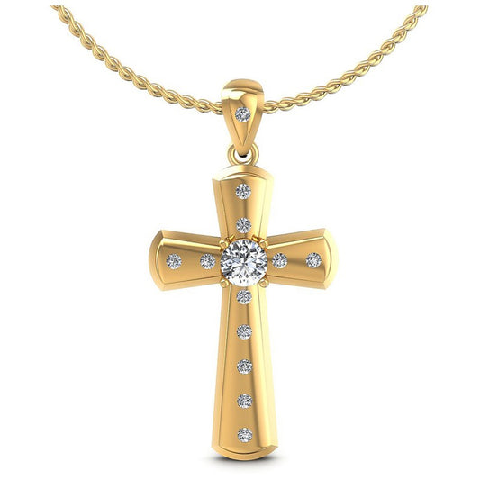 Round Diamonds 0.35CT Religious Pendant in 14KT White Gold
