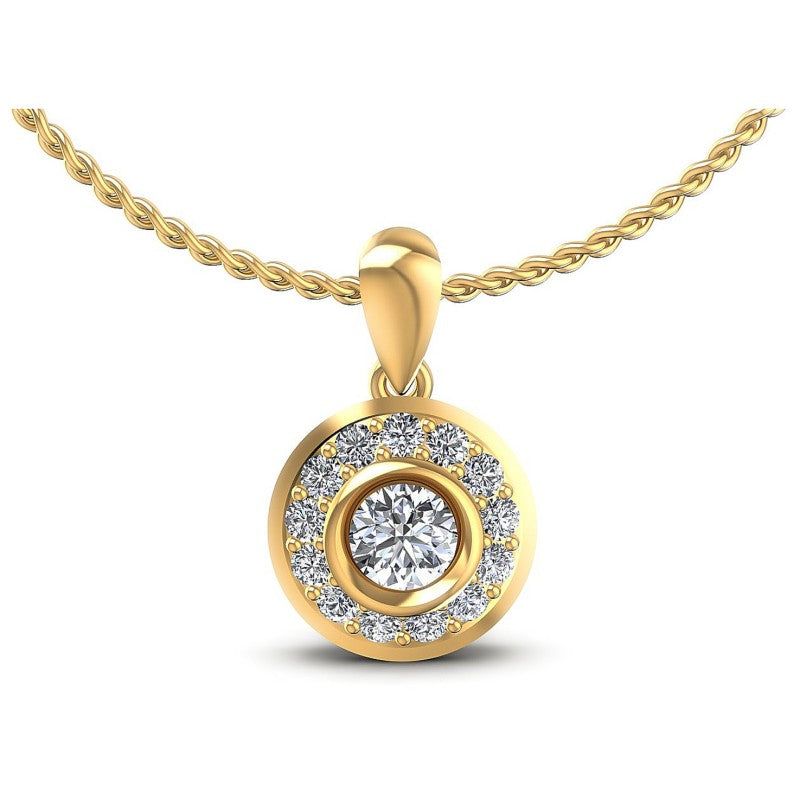 Round Diamonds 0.50CT Halo Pendant in 14KT White Gold