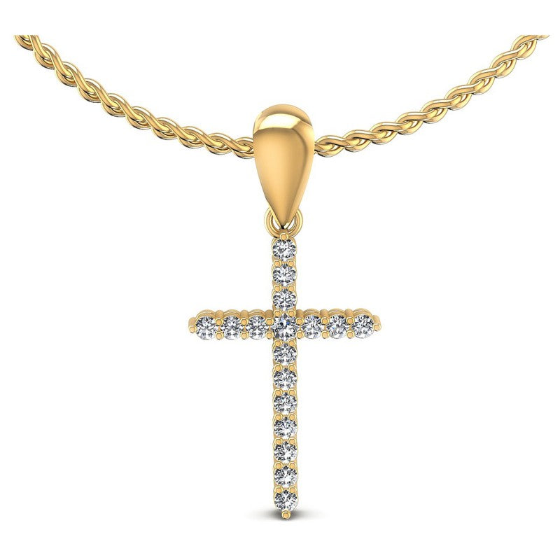Round Diamonds 0.15CT Religious Pendant in 14KT White Gold