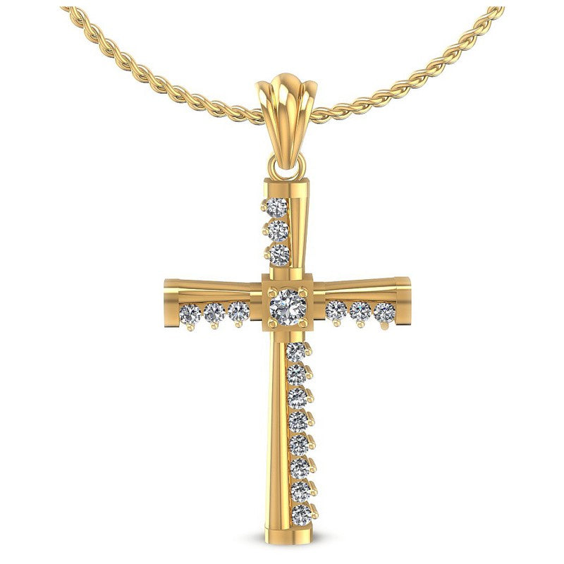 Round Diamonds 0.35CT Religious Pendant in 14KT White Gold