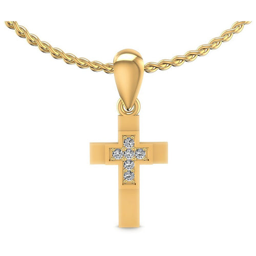 Round Diamonds 0.05CT Religious Pendant in 14KT White Gold