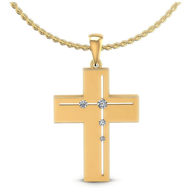 Round Diamonds 0.20CT Religious Pendant in 14KT White Gold