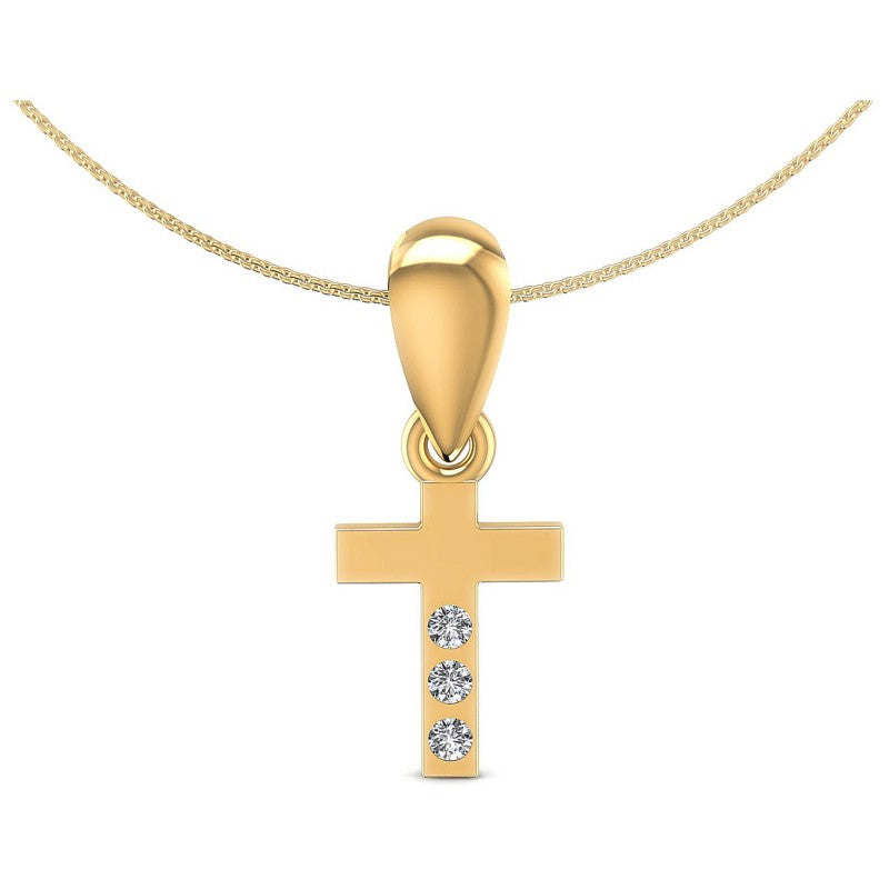Round Diamonds 0.05CT Religious Pendant in 14KT White Gold