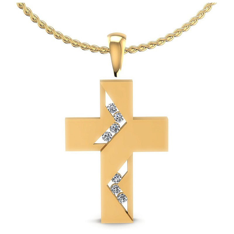Round Diamonds 0.10CT Religious Pendant in 14KT White Gold