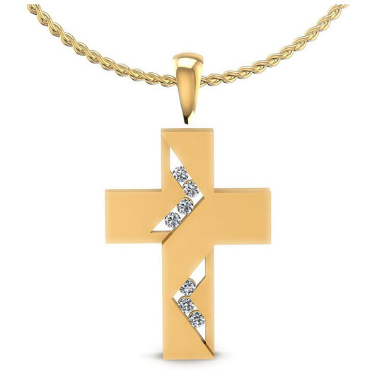 Round Diamonds 0.10CT Religious Pendant in 14KT White Gold