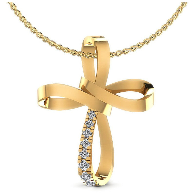 Round Diamonds 0.25CT Religious Pendant in 14KT White Gold