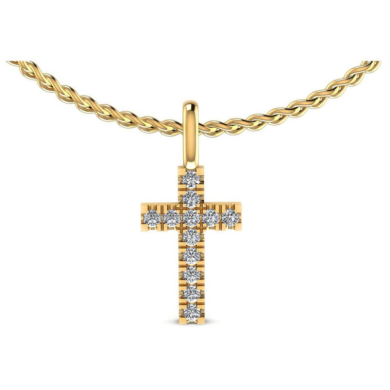 Round Diamonds 0.10CT Religious Pendant in 14KT White Gold
