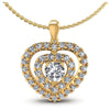 Round Diamonds 1.60CT Heart Pendant in 14KT White Gold