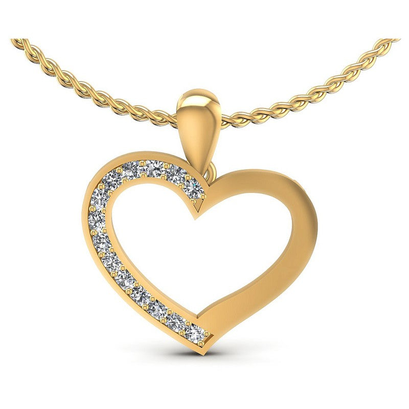 Round Diamonds 0.25CT Heart Pendant in 14KT White Gold