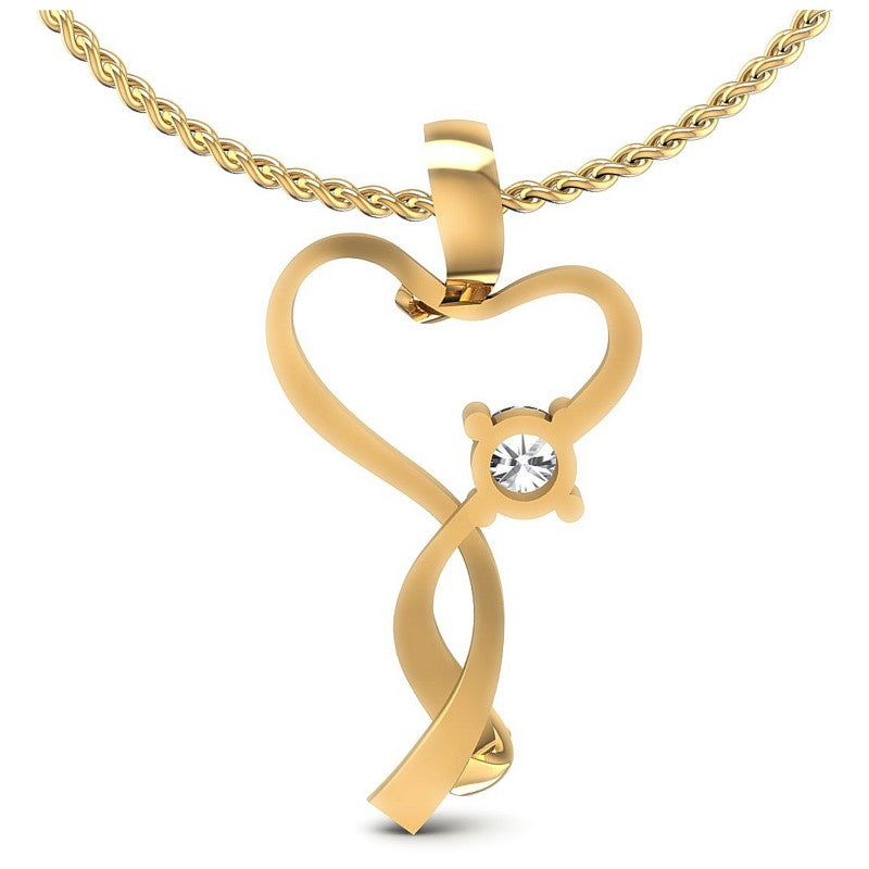 Round Diamonds 0.35CT Heart Pendant in 14KT White Gold