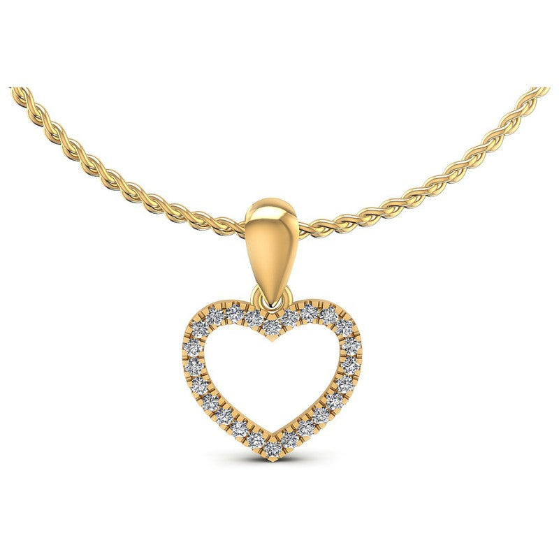 Round Diamonds 0.15CT Heart Pendant in 14KT White Gold