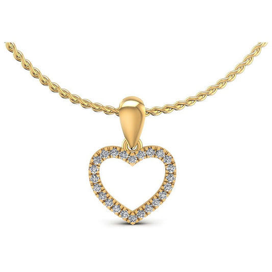 Round Diamonds 0.15CT Heart Pendant in 14KT White Gold