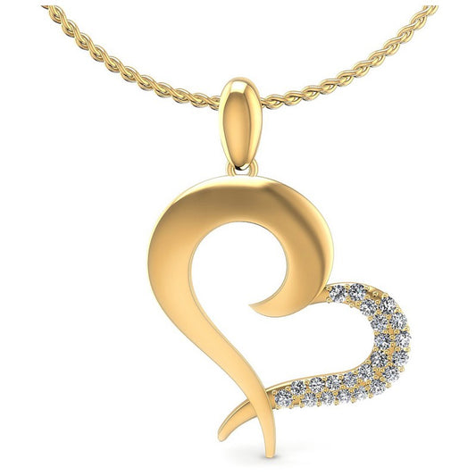Round Diamonds 0.20CT Heart Pendant in 14KT White Gold