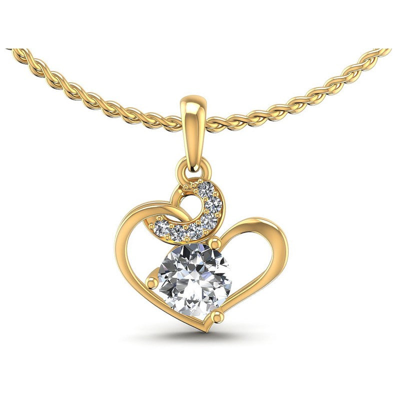 Round Diamonds 0.55CT Heart Pendant in 14KT White Gold