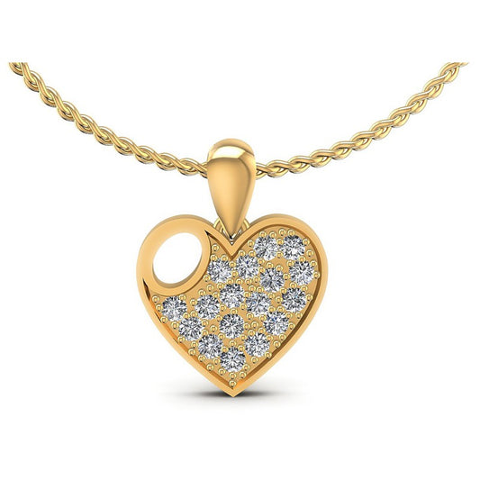 Round Diamonds 0.35CT Heart Pendant in 14KT White Gold
