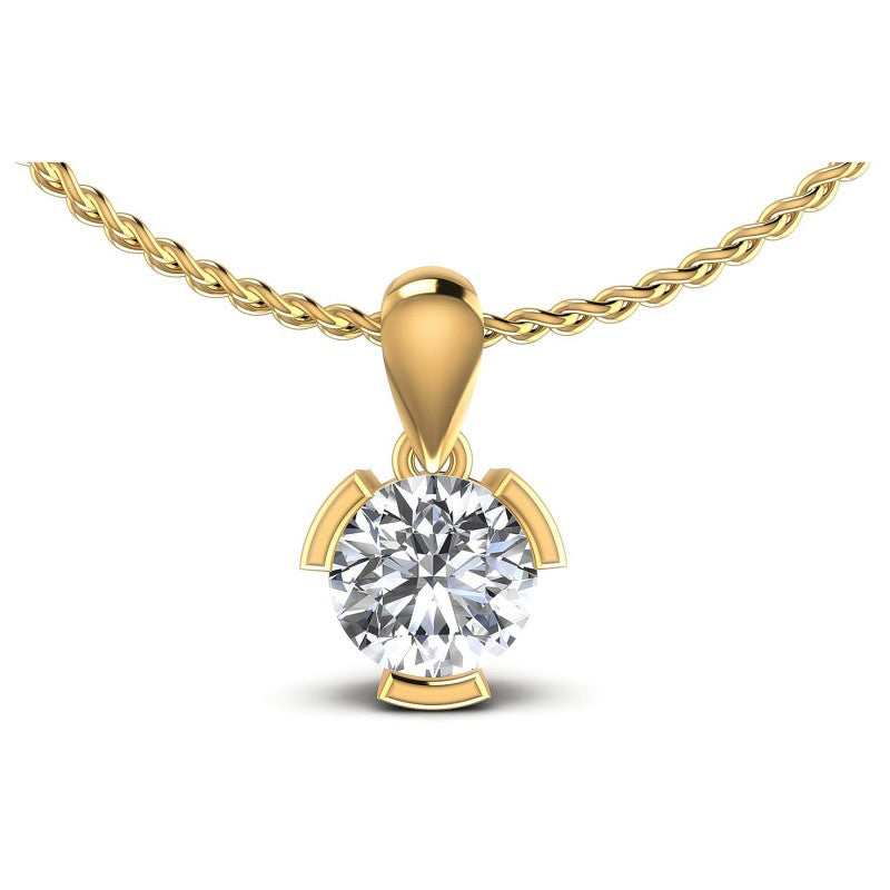 Round Diamonds 0.35CT Solitaire Pendant in 14KT White Gold