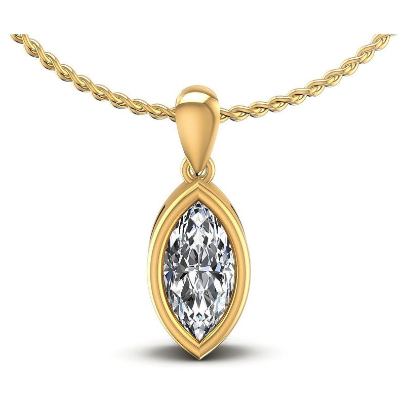 Marquise Diamonds 0.35CT Solitaire Pendant in 14KT White Gold