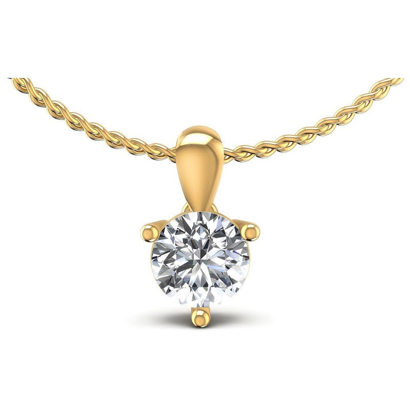 Round Diamonds 0.35CT Solitaire Pendant in 14KT White Gold