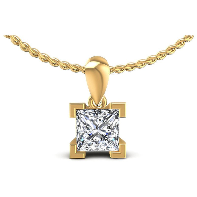 Princess Diamonds 0.35CT Solitaire Pendant in 14KT White Gold
