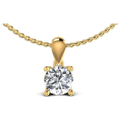 Round Diamonds 0.35CT Solitaire Pendant in 14KT White Gold