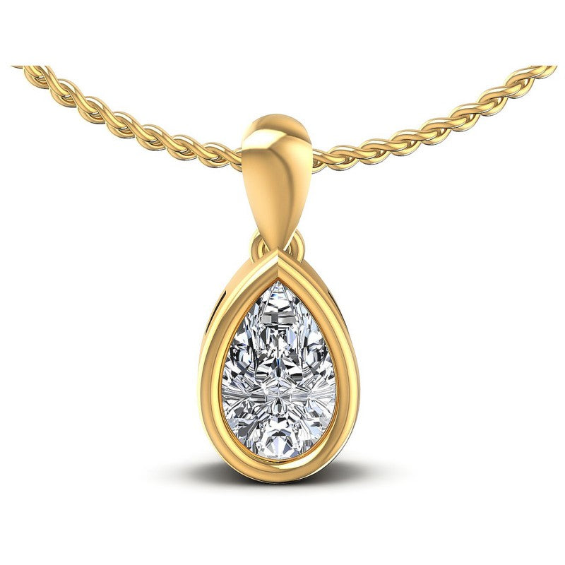 Pear Diamonds 0.35CT Solitaire Pendant in 14KT White Gold