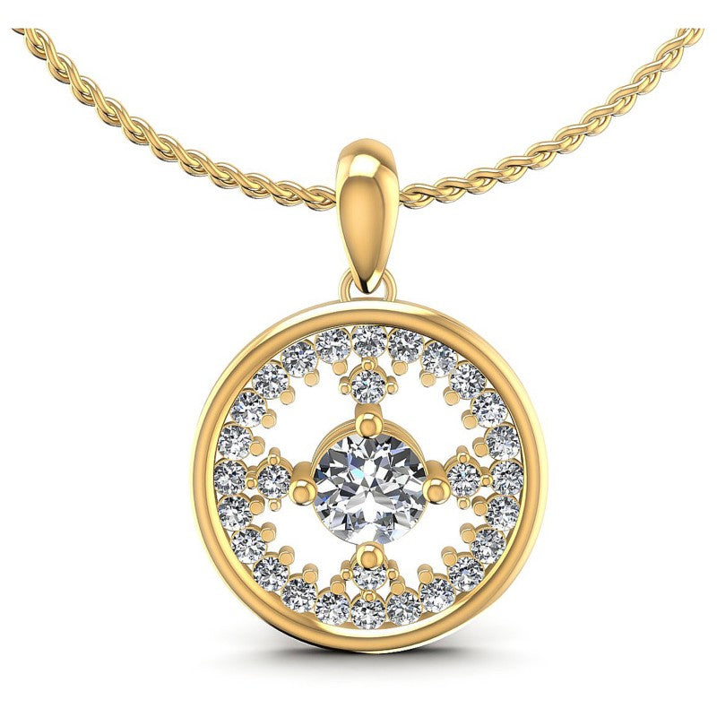 Round Diamonds 0.90CT Fashion Pendant in 14KT White Gold