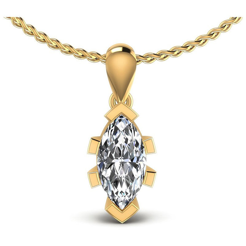 Marquise Diamonds 0.35CT Solitaire Pendant in 14KT White Gold