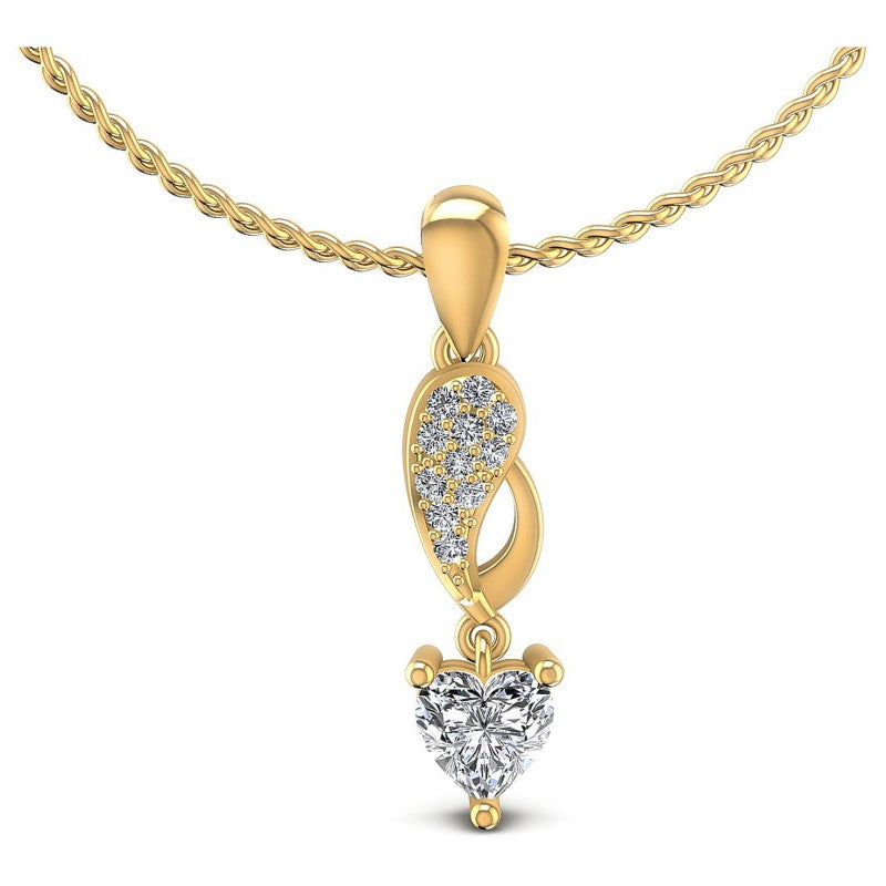 Round and Heart Diamonds 0.55CT Fashion Pendant in 14KT White Gold