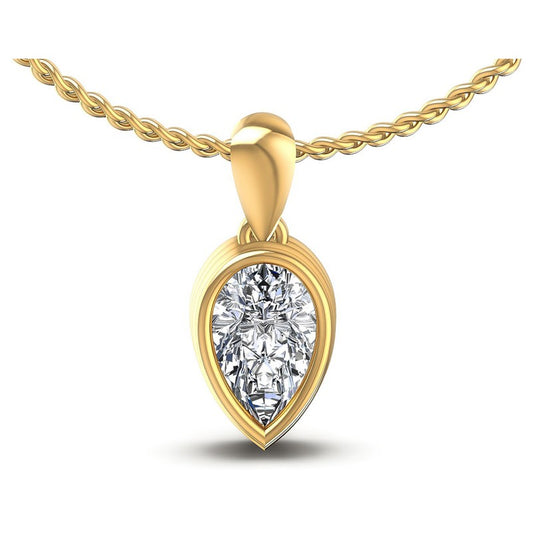 Pear Diamonds 0.35CT Solitaire Pendant in 14KT White Gold