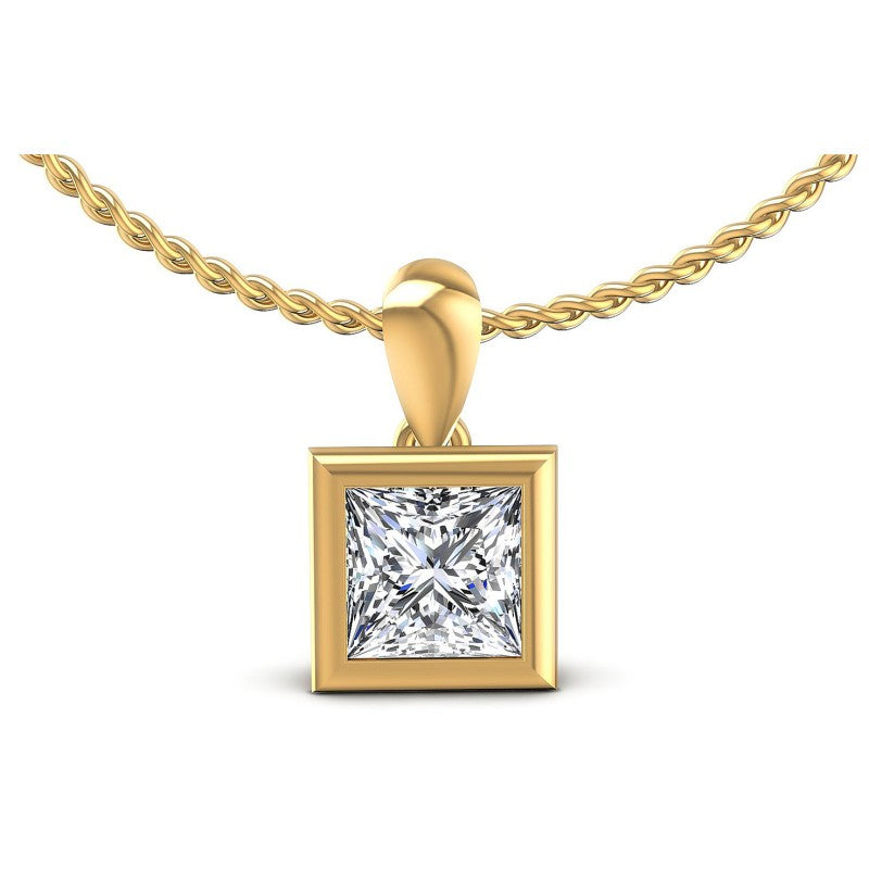 Princess Diamonds 0.35CT Solitaire Pendant in 14KT White Gold