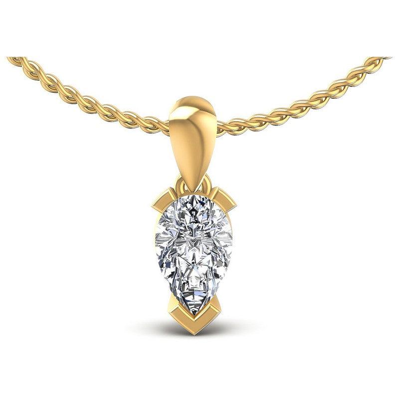 Pear Diamonds 0.35CT Solitaire Pendant in 14KT White Gold