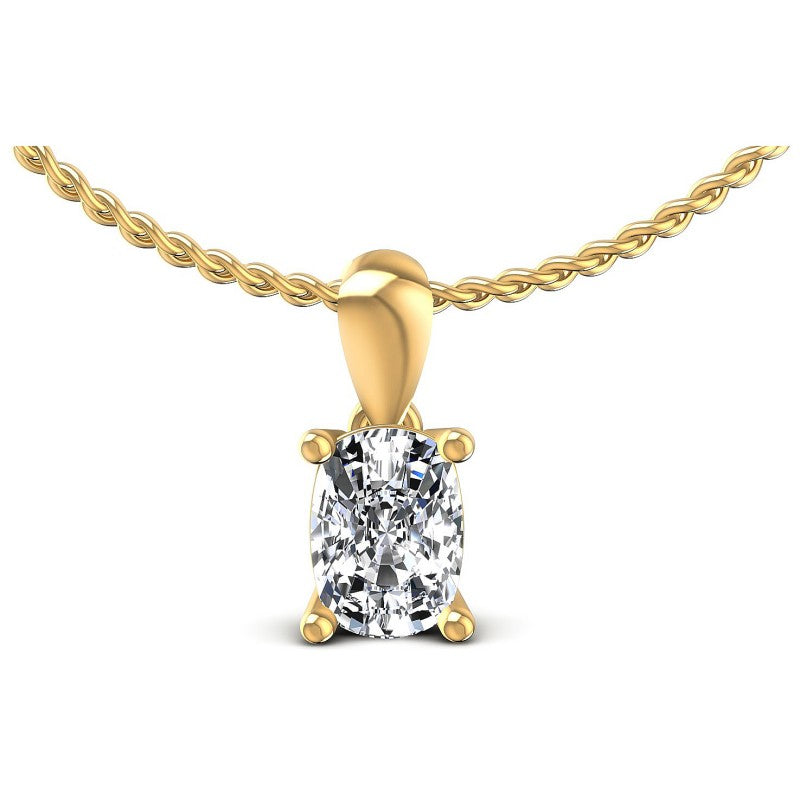 Cushion Diamonds 0.35CT Solitaire Pendant in 14KT White Gold
