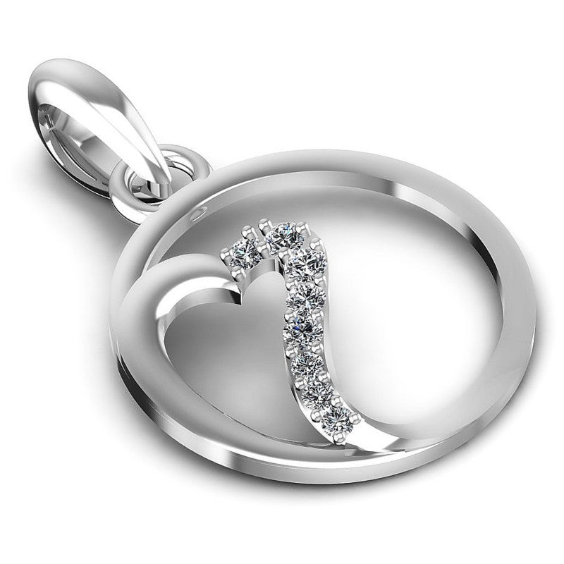 Round Diamonds 0.15CT Heart Pendant in 14KT Yellow Gold