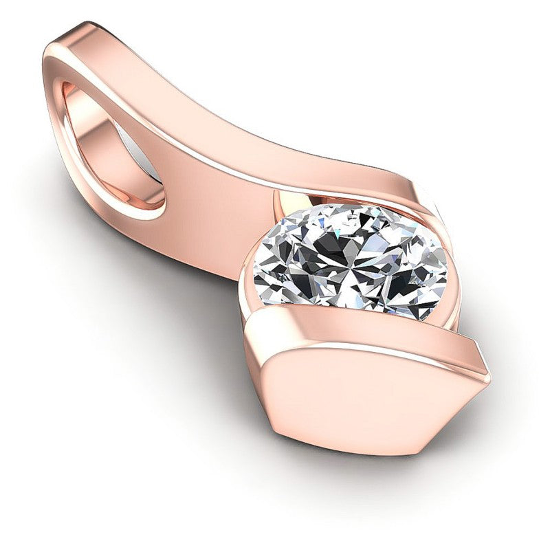 Round Diamonds 0.35CT Solitaire Pendant in 18KT Yellow Gold