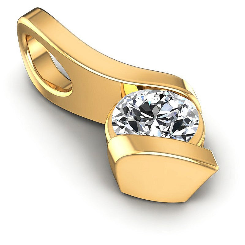 Round Diamonds 0.35CT Solitaire Pendant in 14KT Yellow Gold