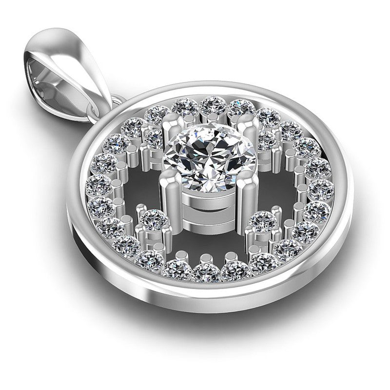 Round Diamonds 0.90CT Fashion Pendant in 14KT Yellow Gold