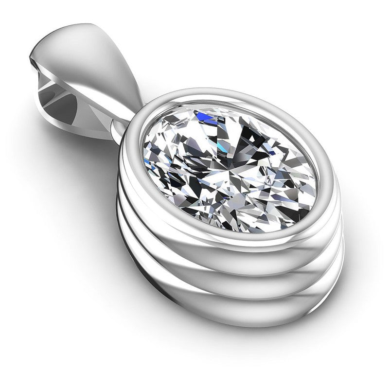 Oval Diamonds 0.35CT Solitaire Pendant in 14KT Yellow Gold