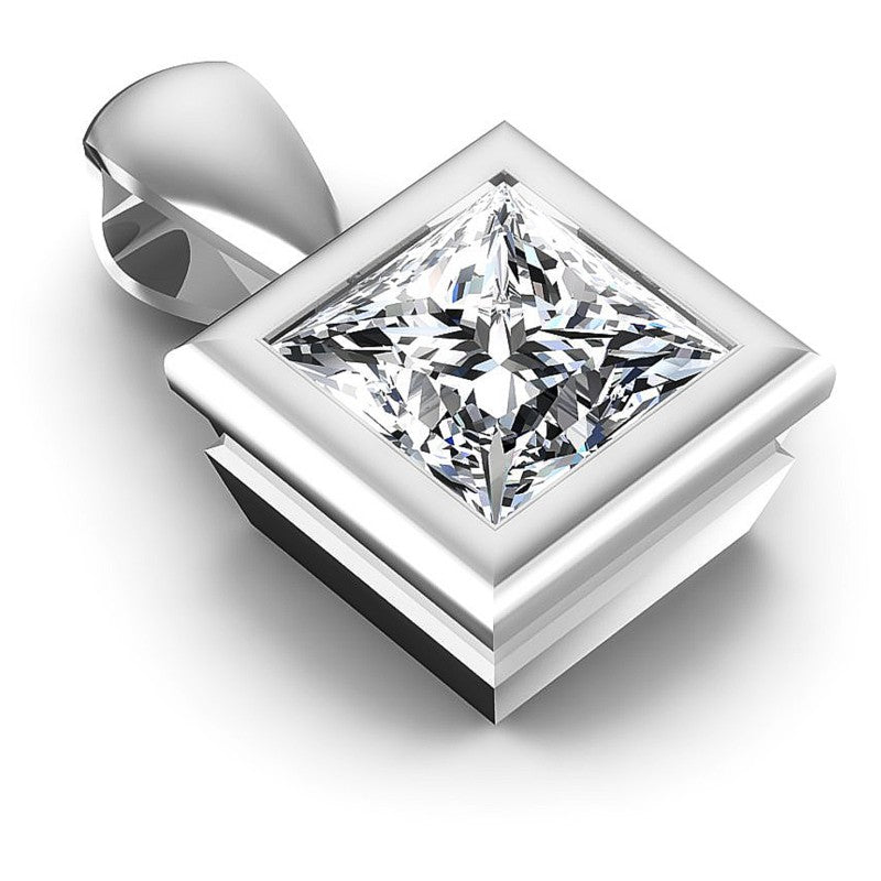 Princess Diamonds 0.35CT Solitaire Pendant in 14KT Yellow Gold