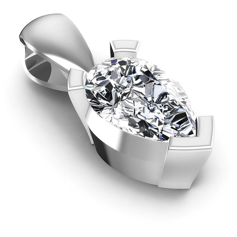 Pear Diamonds 0.35CT Solitaire Pendant in 14KT Yellow Gold