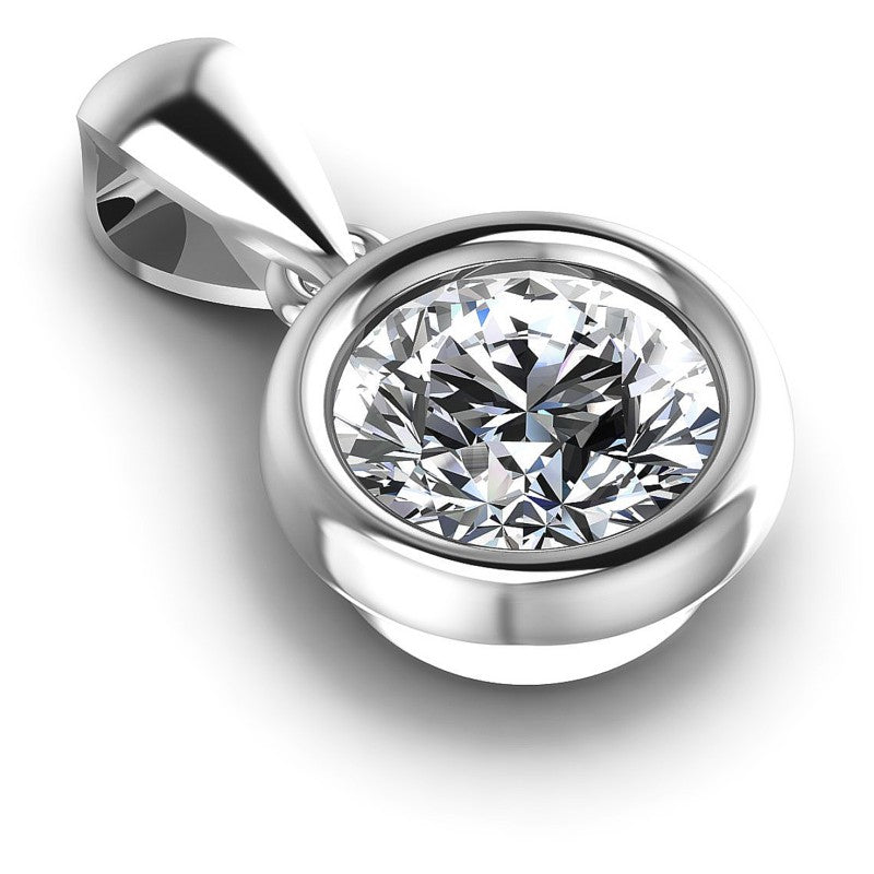Round Diamonds 0.35CT Solitaire Pendant in 14KT Yellow Gold