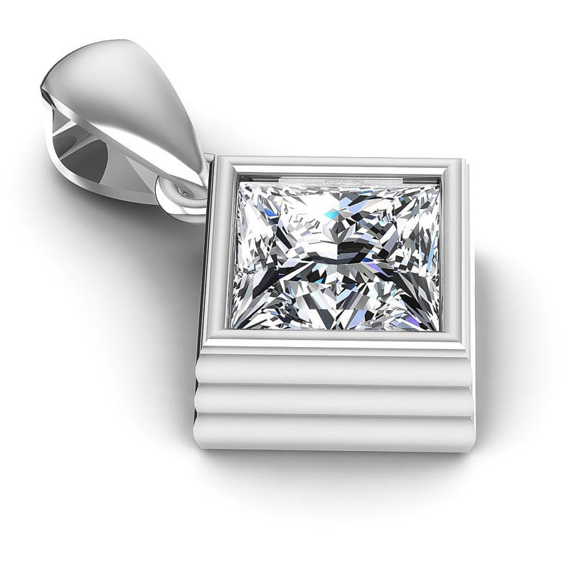 Princess Diamonds 0.35CT Solitaire Pendant in 14KT Yellow Gold